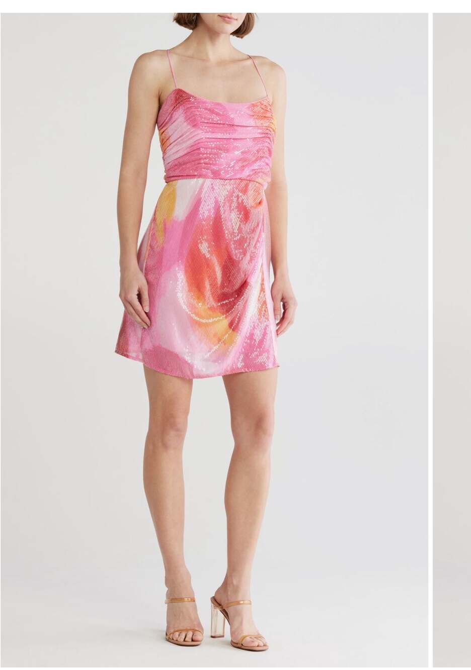 NEW ANTHRO Hutch Luxe Pink Multi-Color Sequin Mini Dress 12
